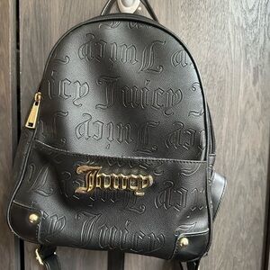 Juicy Couture Embossed Black Backpack with Gold Details